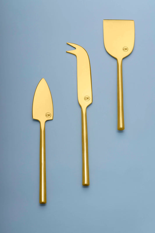 Cheese Knives, Set of 3 | Gold