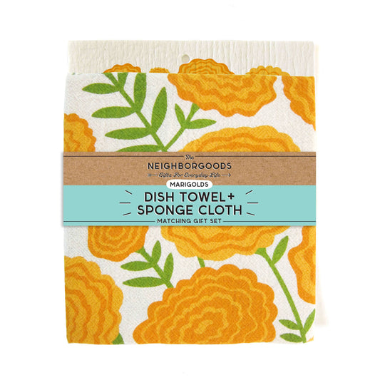 Marigolds - Dish Towel + Sponge Cloth Set
