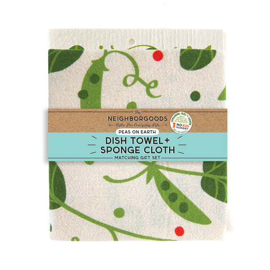 Peas - Dish Towel + Sponge Cloth Set