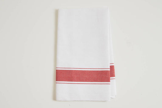 Classic Italian Kitchen Towel | Herringbone Red