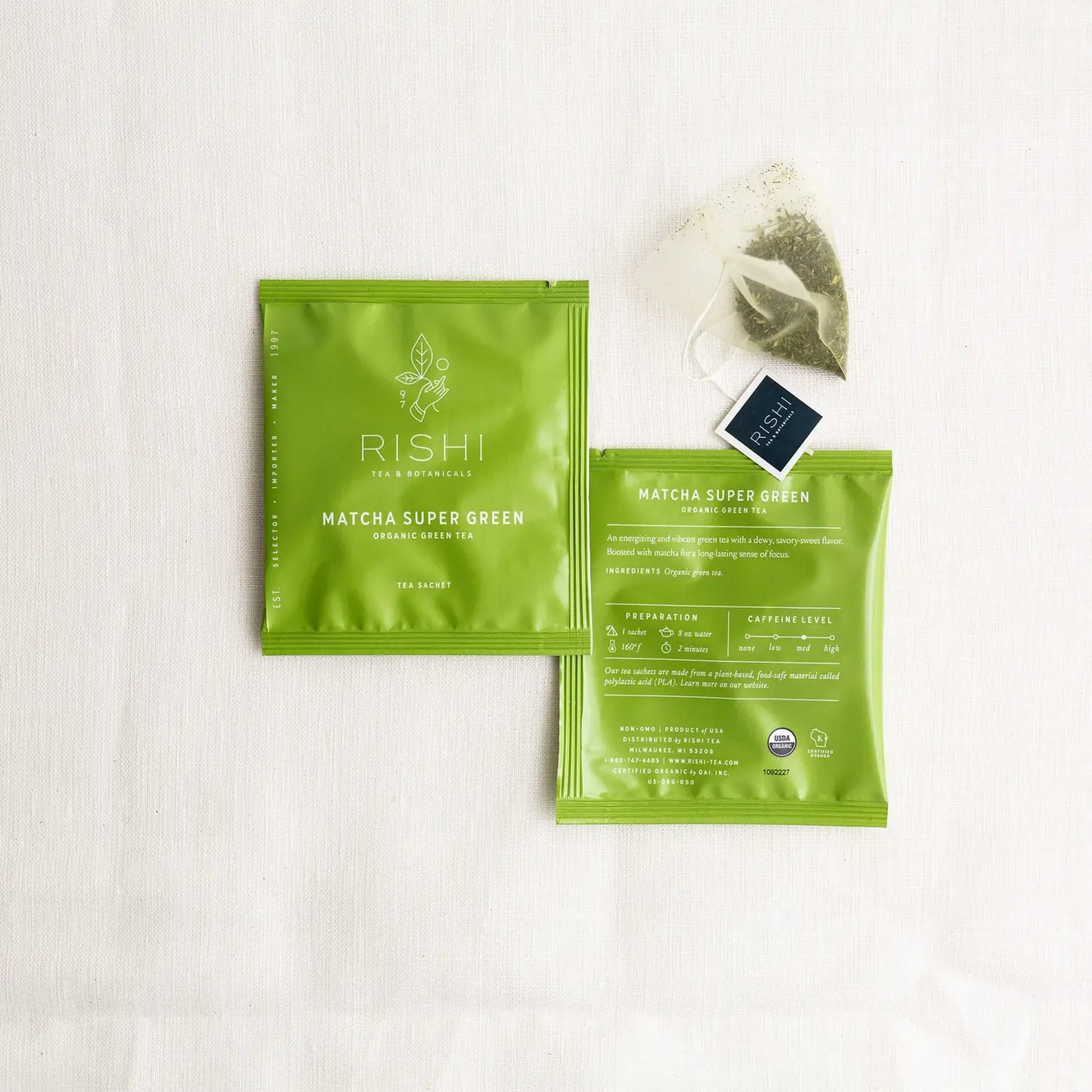 Matcha Super Green Organic Green Tea Sachets