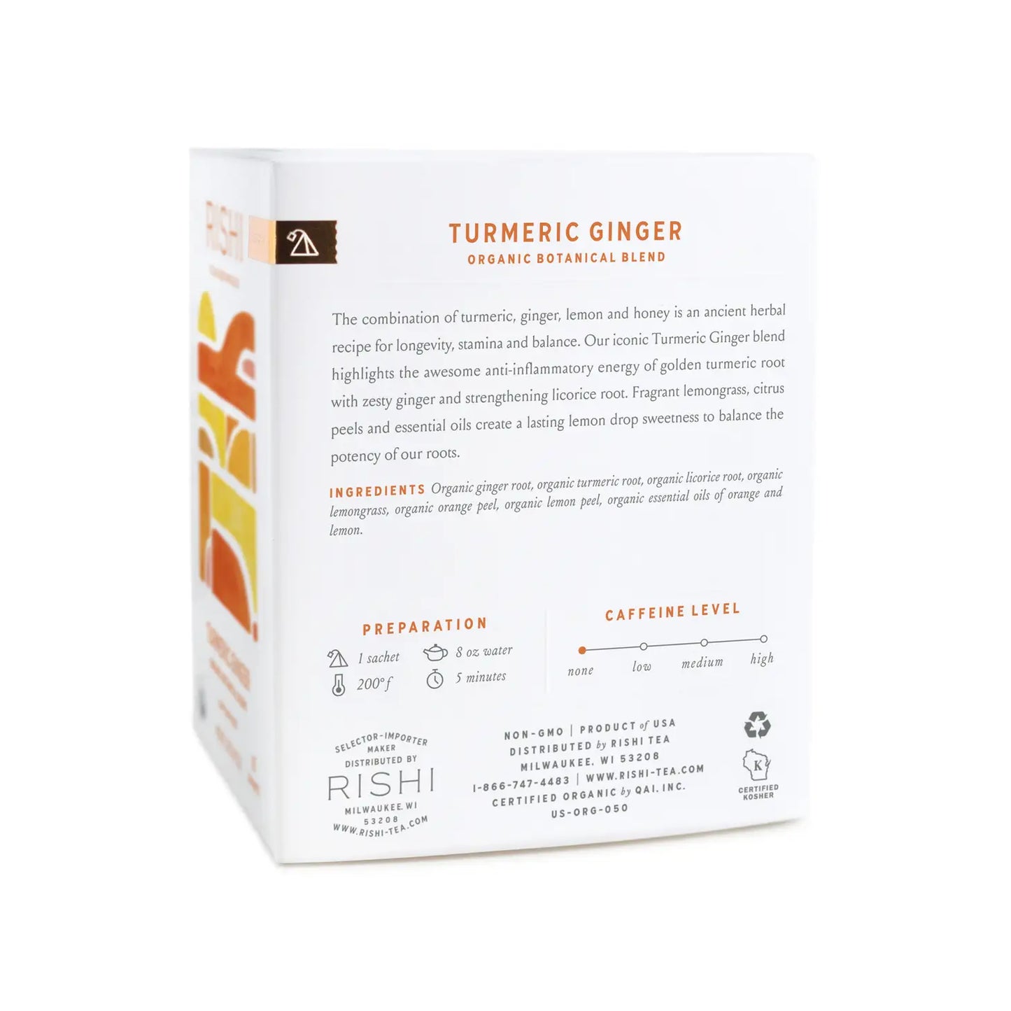 Turmeric Ginger Organic Herbal Tea Sachets