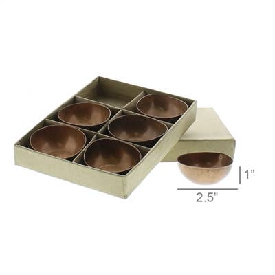 Alma Metal Tealight Holder - Boxed Set of 6 - Copper